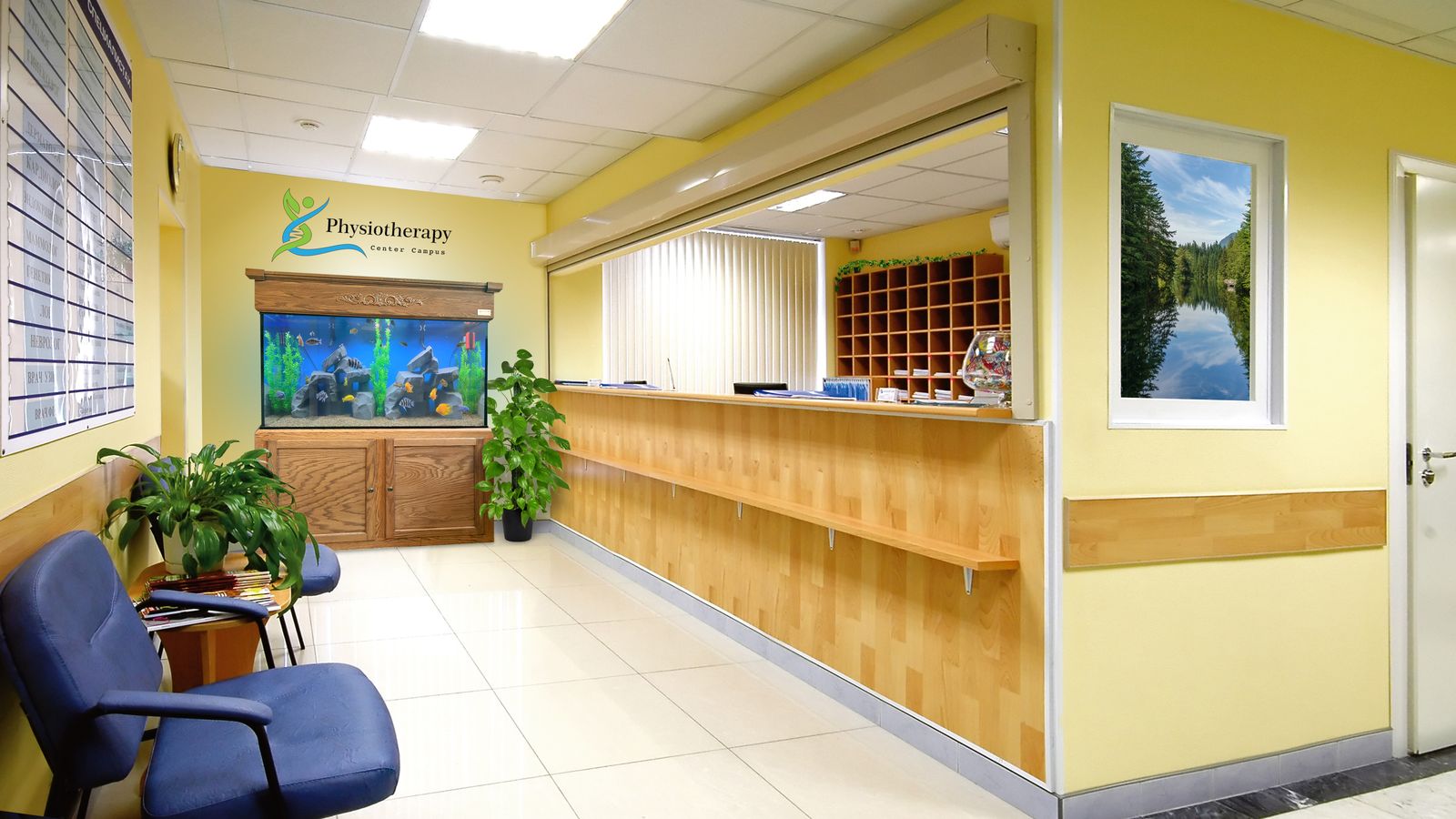 Serenity aquarium in a medical clinic lobby